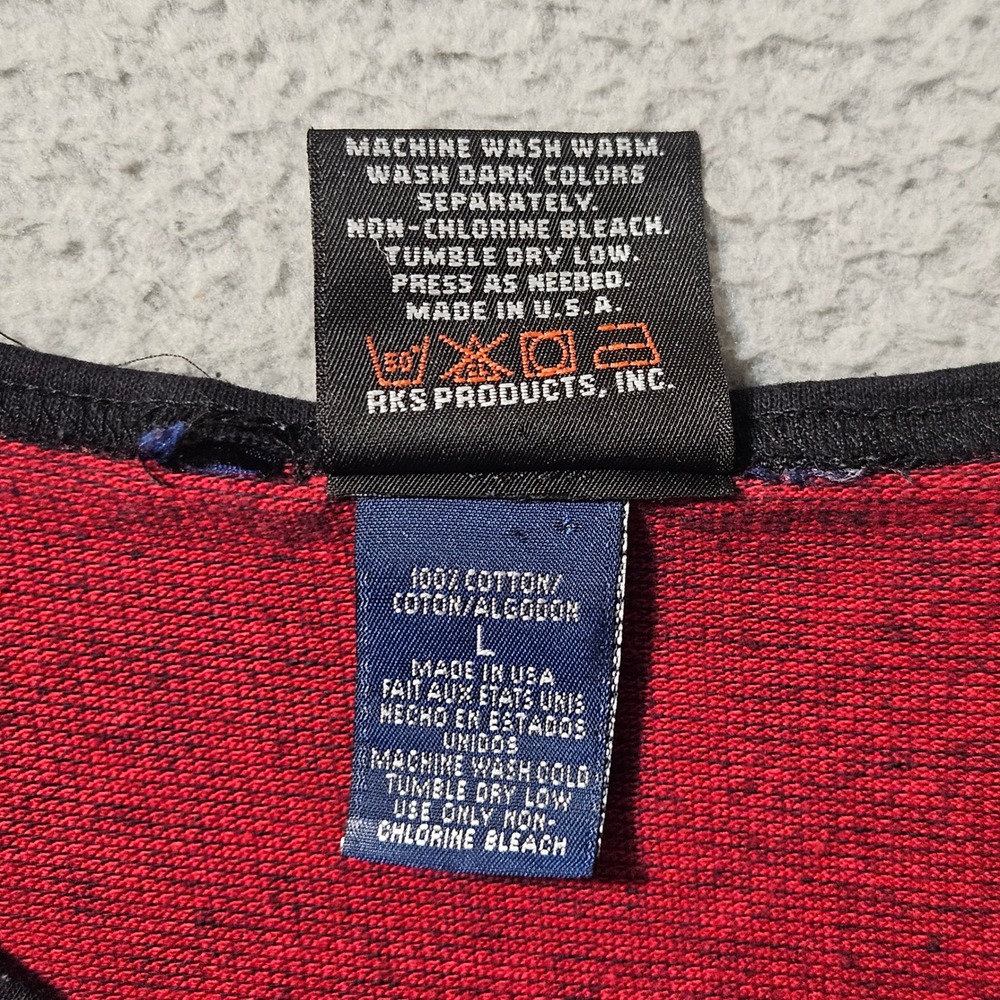 Vintage Harley Davidson Womens T Shirt "Dick‎ Farmer" Thermal Red Size Large - Picture 4 of 8